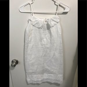 LOFT White linen draw string dress size 2